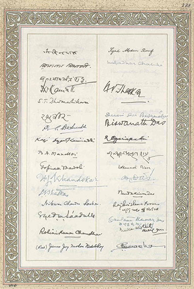 signatures on constitution of india