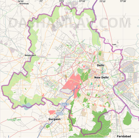 new delhi and delhi map location